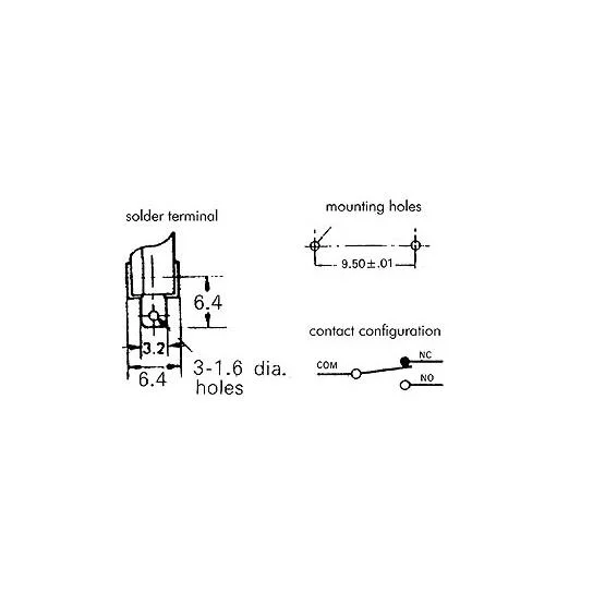 Microswitch 5a, No Actuator