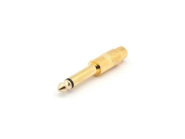 Rca Hembra a Macho Mono Jack de 6,35 Mm - Dorado