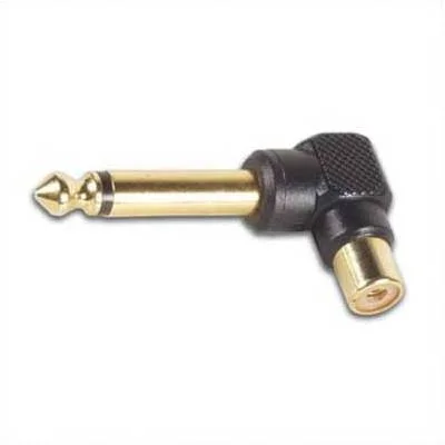 Rca Hembra a Macho Mono Jack de 6,35 Mm - Dorado