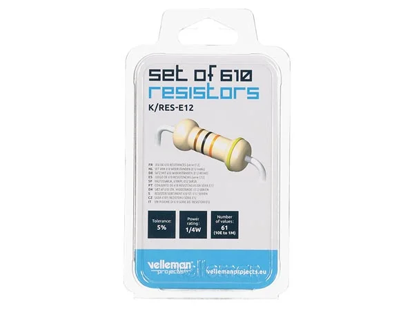Kit de 610 Resistências 1/4w - Whadda
