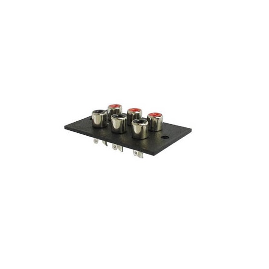 Enchufe 3 Rca Hembra Con Panel