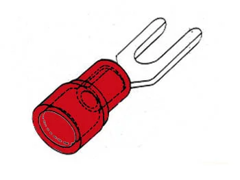 Terminal Forquilha Blindagem Vermelho 3.7mm
