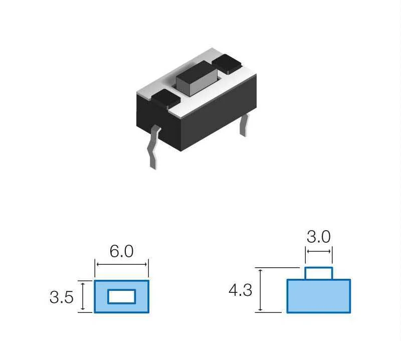 Interruptor Mini Pulsador Preto 1.80Mm