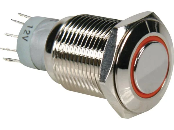 Round Metal Switch Spdt 1no 1nc - Orange Ring