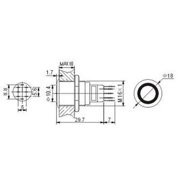 Round Metal Switch Spdt 1no 1nc - Orange Ring