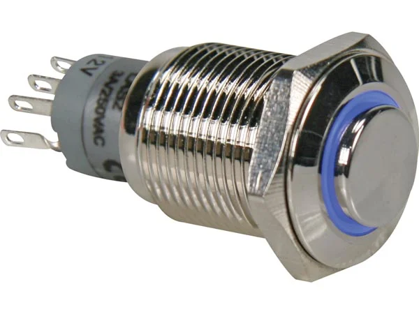 Interruptor Pulsador Metálico Alto Spdt 1no 1nc