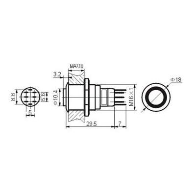 Interruptor Pulsador Met&aacute;lico Alto Spdt 1no 1nc