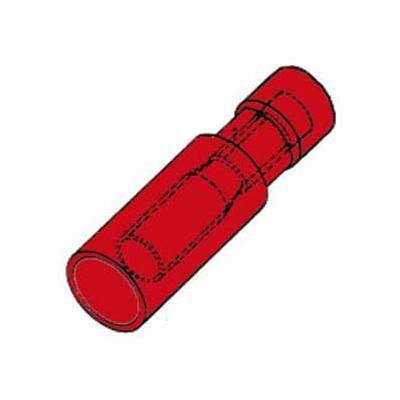 Terminal Cilindrico Femea Blindagem Vermelho 4.9mm