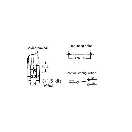 Microswitch 5a, Lever With Long Roller