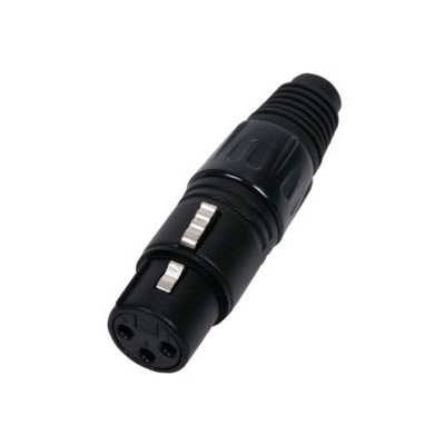 Ficha Xlr Femea 3 Pinos Niquel Bicolor