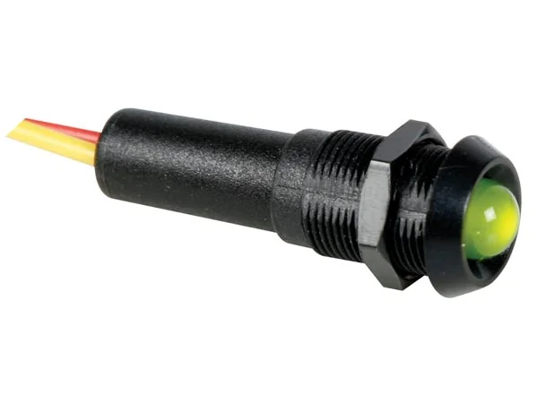 Flashing LED Lamp 12v Green - Black Housing