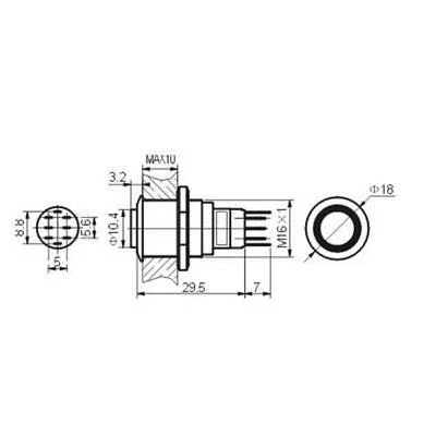 High Round Metal Switch Spdt 1no 1nc - Green Ring