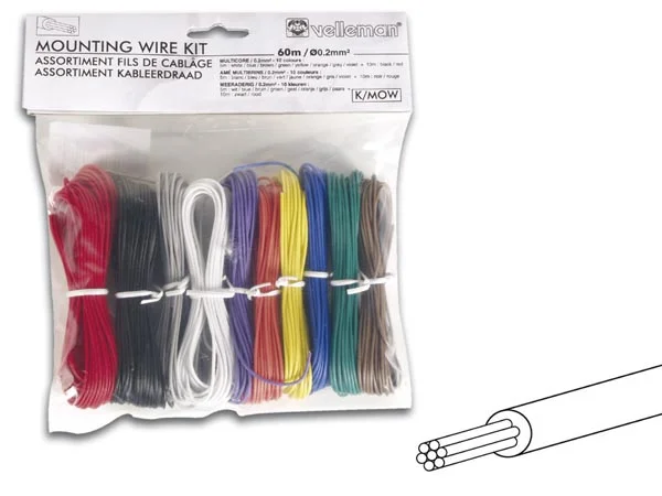Kit de Fios Multifilares 10 Cores 60m P/ Montagens