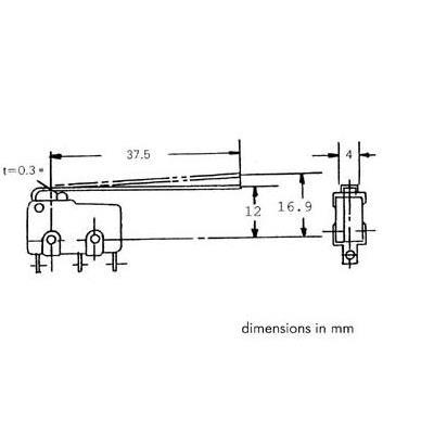 Microswitch 5a  Actuador Longo