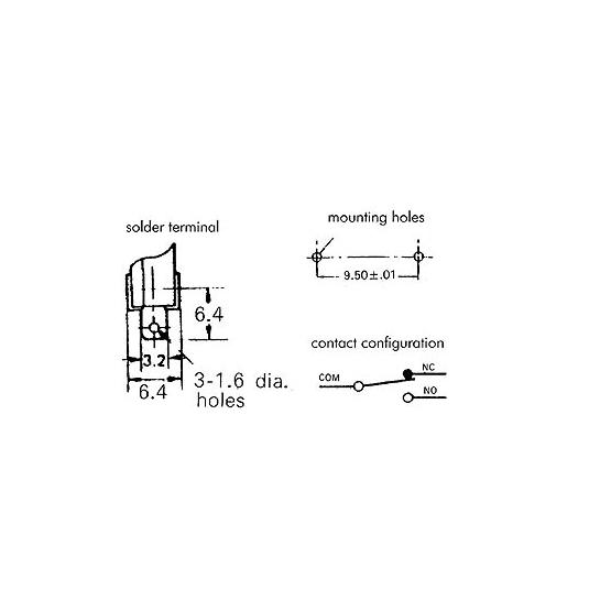 Microswitch 5a  Actuador Longo