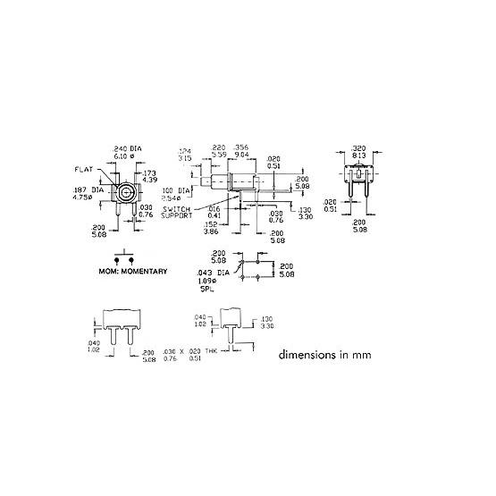90&ordm; Horizontal Subminiature Interruptor Teimoso