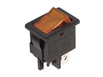 Power Rocker Switch 5a-250v Dpst On-Off - With Amber Neon Light