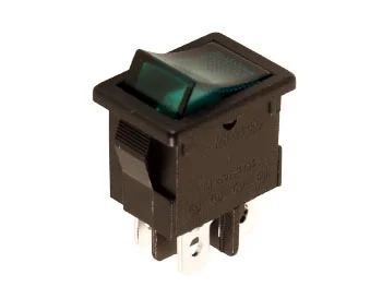 Power Rocker Switch 5a-250v Dpst On-Off - With Green Neon Light