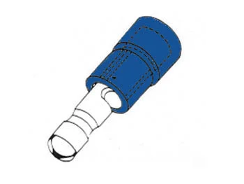 Terminal Cilindrico Macho Blindagem Azul 4.9mm