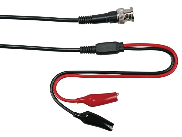 Coax Cable 1m - Bnc Male + 2 Crocodile Clips