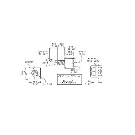 Vertical Toggle Switch Dpdt (On)-Off-(On)