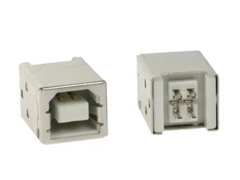 Usb B Female, Single Connector 180°, Pcb Mount