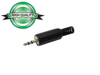 Conector Jack Macho 2.5mm - Plástico Negro Estéreo