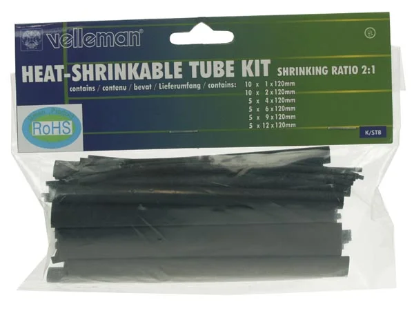 Kit Manga Termoretractil Preta (40pcs) - Velleman