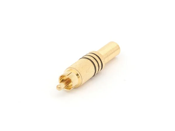 Conector Rca Macho - Dorado - Negro