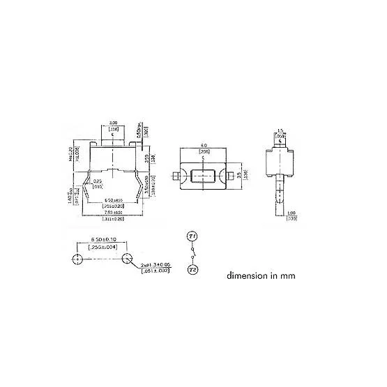 Tactile Switch 6 X 3.5mm Height : 4.2mm