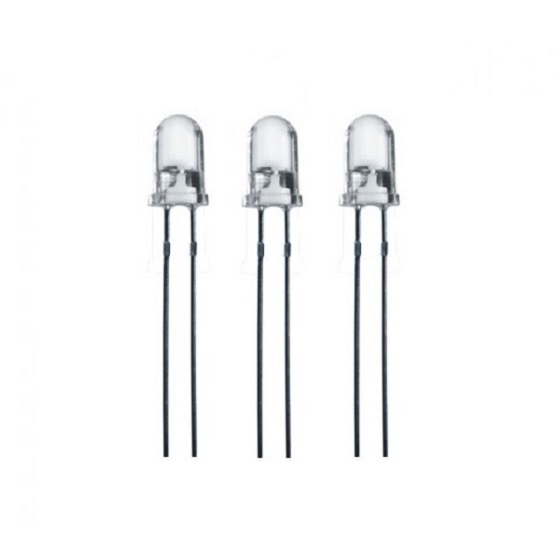 Led 3 Mm de Alto Brillo Blanco Transparente