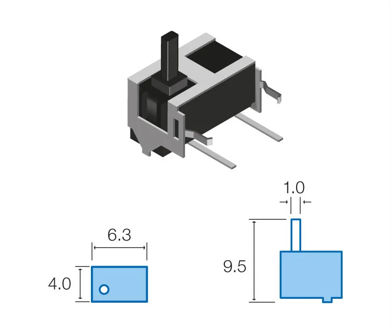 Interruptor Mini Pulsador Preto