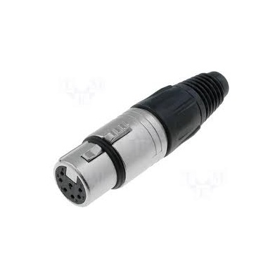 Ficha Xlr Femea 7 Pinos Niquel Neutrik