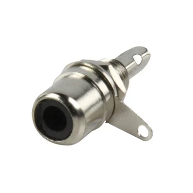 Conector Rca Hembra Panel Negro Plata