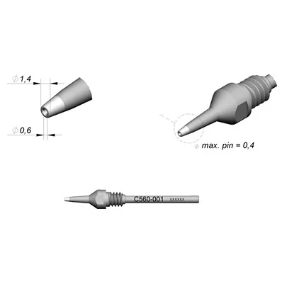 Ponta: para m&aacute;quinas de desso; 1,4x0,6mm; Propriedades: longlife