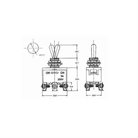 Maxi Toggle Switch Dpdt On-On 5a/250v