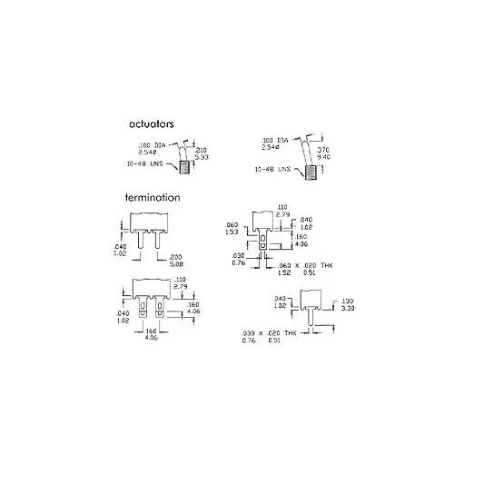 Vertical Subminiature Toggle Switch Spdt On-Off-On