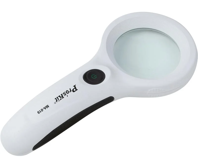 Lupa de Mão C/ Iluminação (8 Leds + 1 LED Uv)