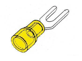 Protector Terminal Horquilla Amarillo 6.4mm