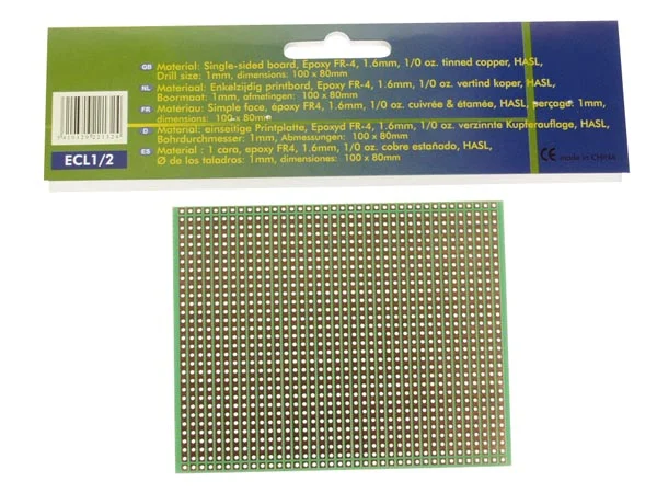 Placa Eurocard Padrão Linha Completa - 100x80mm - Fr4 (1unid/Emb.)