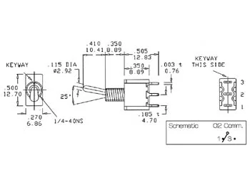 Vertical Toggle Switch Spdt On-On