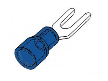 Terminal Forquilha Blindagem Azul 4.3mm