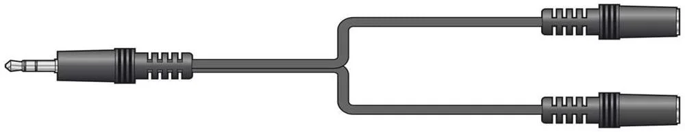 3.5mm Stereo Plug To 2 X 3.5mm Stereo Sockets Lead 1.2m