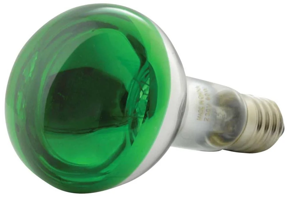 Lámpara E27 60w 230vac R80 Verde