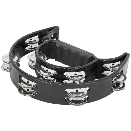 Tamborim Plastico De Duplo D Preto