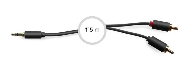Cabo Jack 3.5 Stereo Macho Para 2 Rca Macho 1.5m