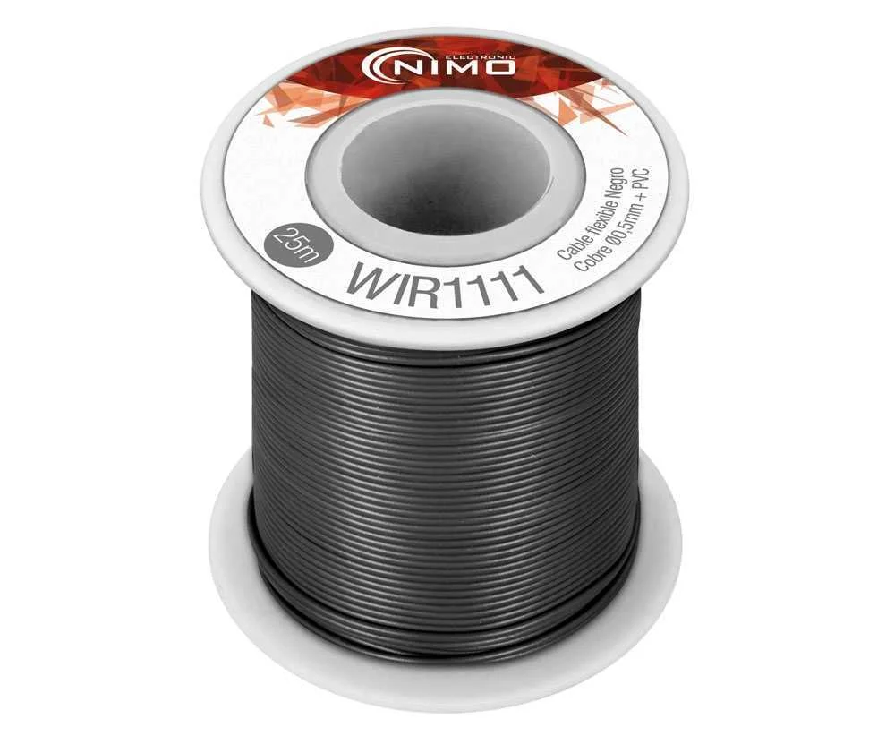 Cabo Flexivel 0.5Mm Pvc Preto 25M
