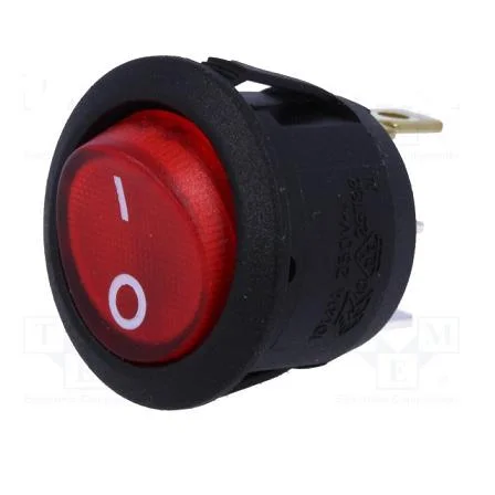 Interruptor Rocker Redondo Spst(on)-off Vermelho