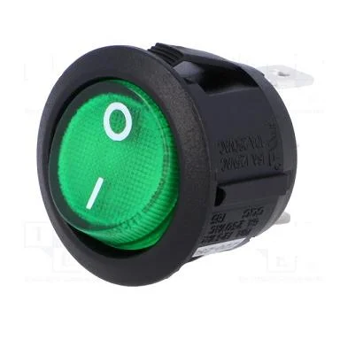Interruptor Basculante Redondo Spst/On-Off Verde