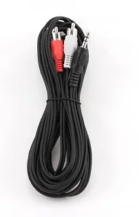 Gembird 5m  3.5mm/2xrca  M/M Audio Cable Black  Red  White